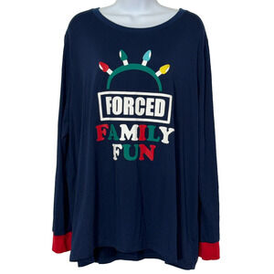 Holiday Time Shirt Womens Size 2X 18W-20W Forced Family Fun Festive